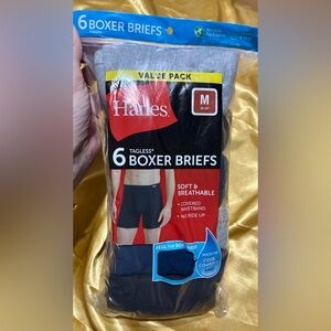 Hanes Men's Tagless Boxer Briefs - Black and Red